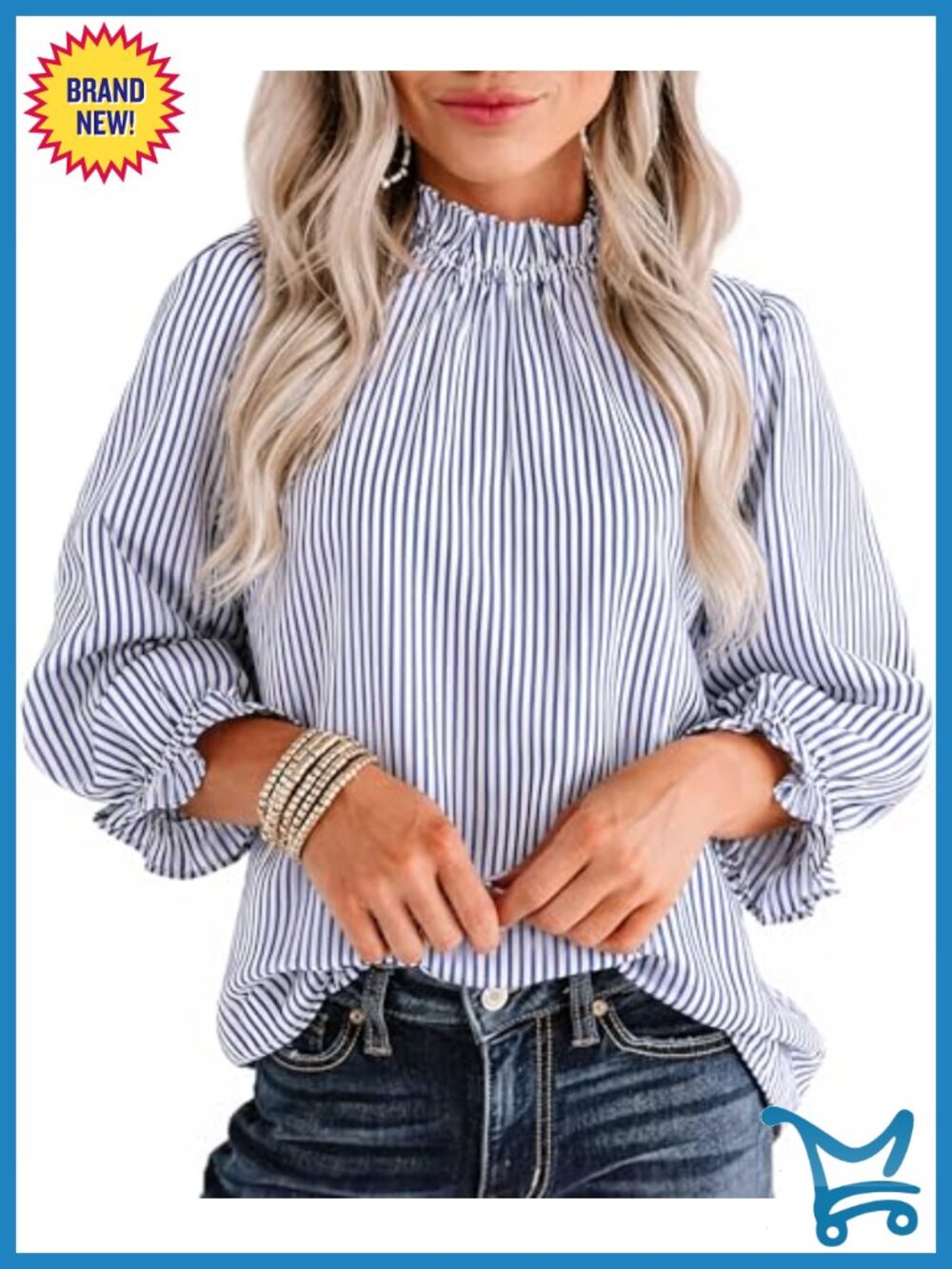 Leopard Ruffle Mock Neck Blouse 3/4 Balloon Sleeve Business Casual Top